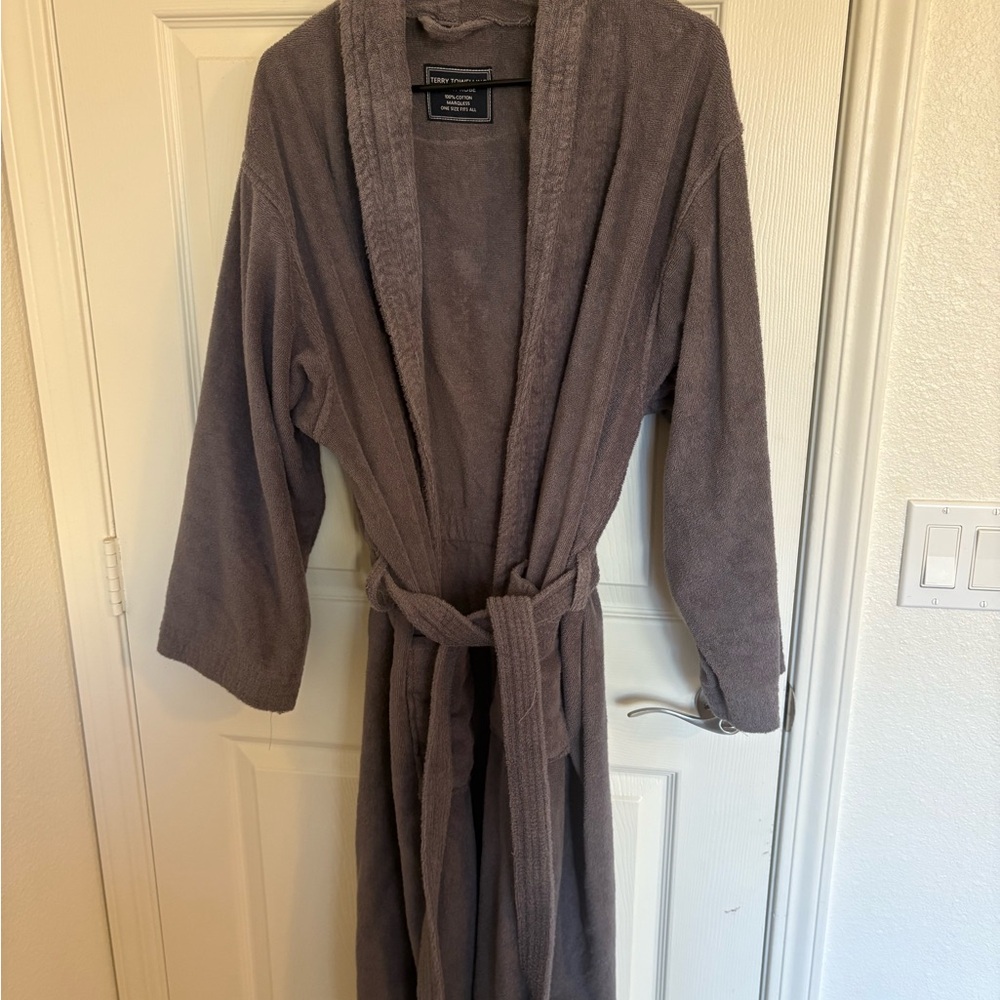 Gray Plush Bathrobe